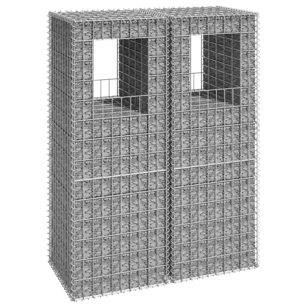 Schanskorf palen 2 st 50x50x140 cm ijzer is nu te koop bij PeponiXL, paradijselijk wonen!