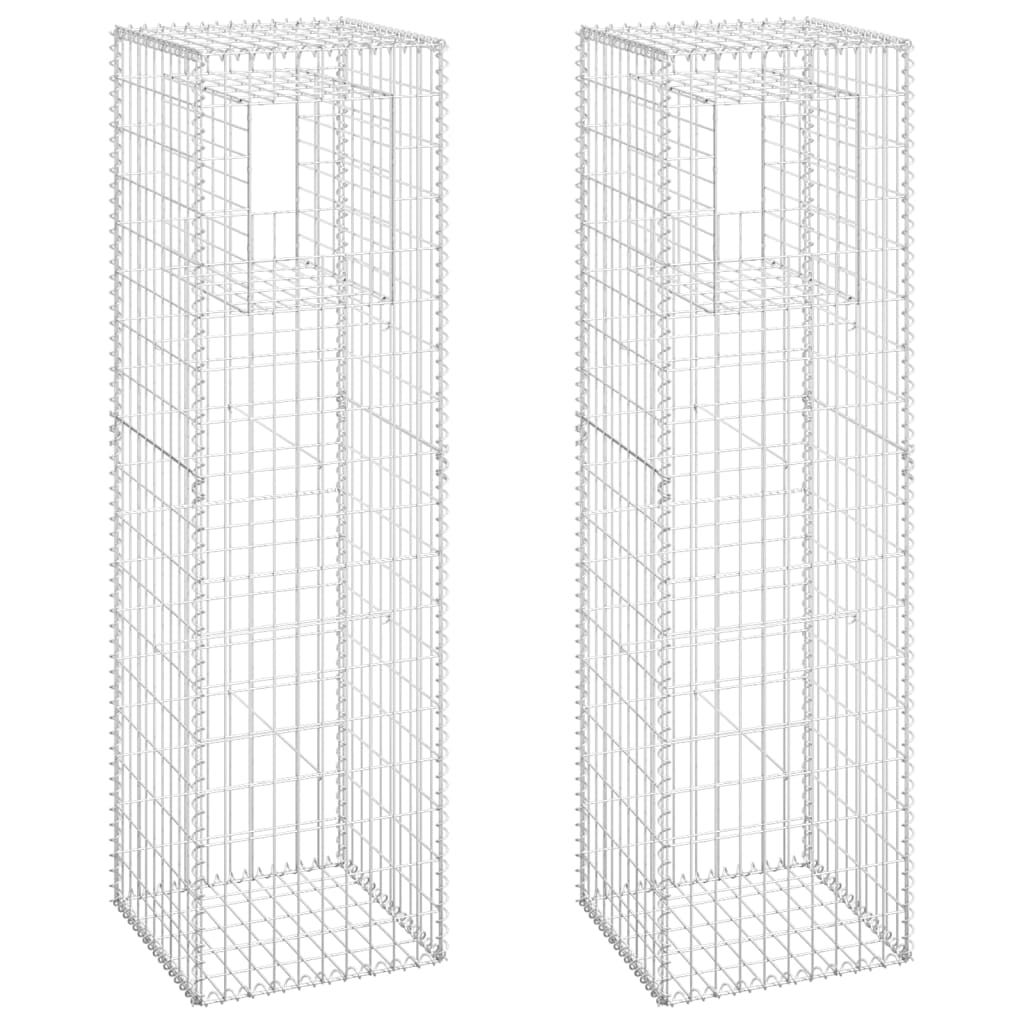 Schanskorf palen 2 st 50x50x180 cm ijzer is nu te koop bij PeponiXL, paradijselijk wonen!