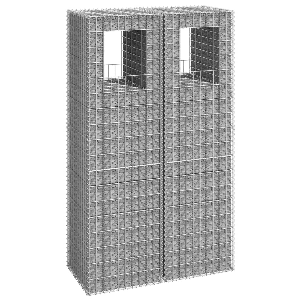Schanskorf palen 2 st 50x50x180 cm ijzer is nu te koop bij PeponiXL, paradijselijk wonen!