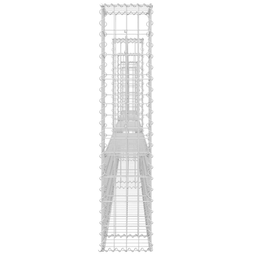 Schanskorf U-vormig met 5 palen 500x20x100 cm ijzer is nu te koop bij PeponiXL, paradijselijk wonen!