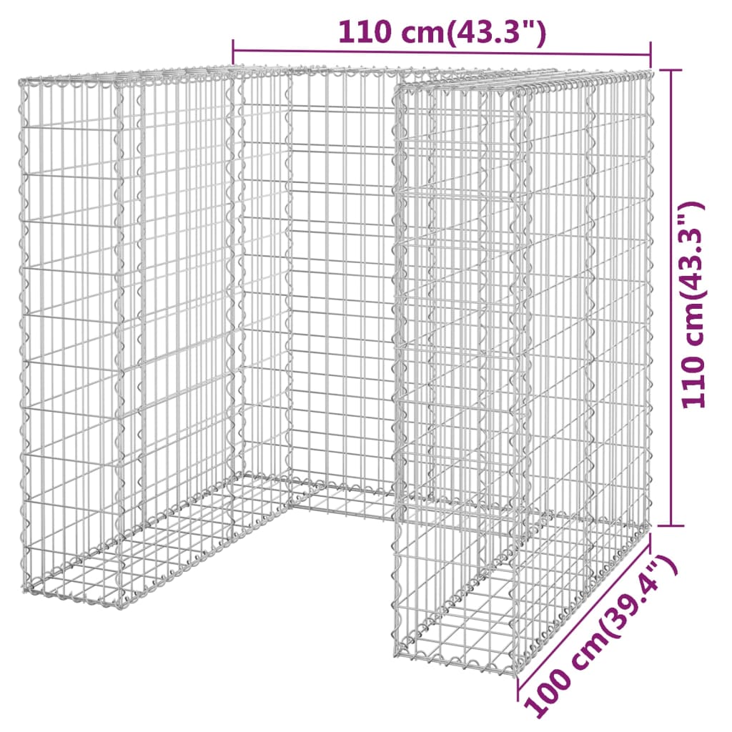 Schanskorf voor container 110x100x110 cm gegalvaniseerd staal is nu te koop bij PeponiXL, paradijselijk wonen!