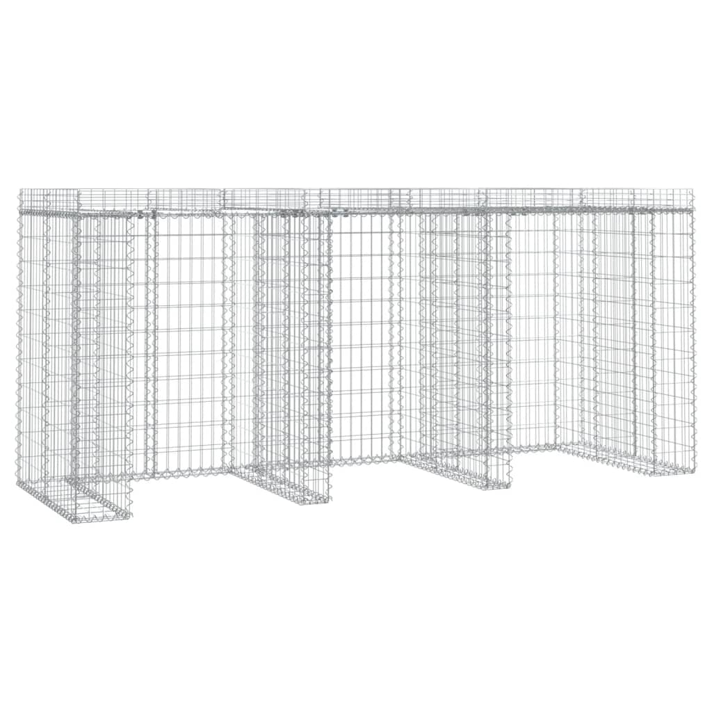 Schanskorf voor vuilnisbak 270x91x120 cm gegalvaniseerd ijzer is nu te koop bij PeponiXL, paradijselijk wonen!