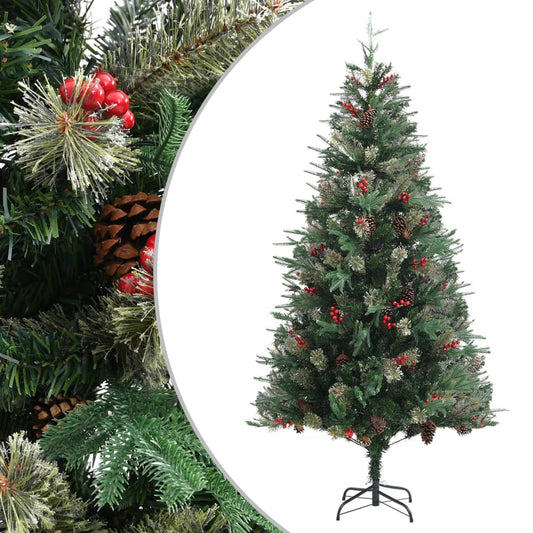Kerstboom met dennenappels 225 cm PVC en PE groen is nu te koop bij PeponiXL, paradijselijk wonen!