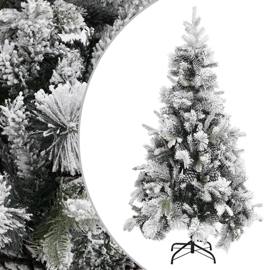 Kerstboom met dennenappels en sneeuw 225 cm PVC en PE is nu te koop bij PeponiXL, paradijselijk wonen!