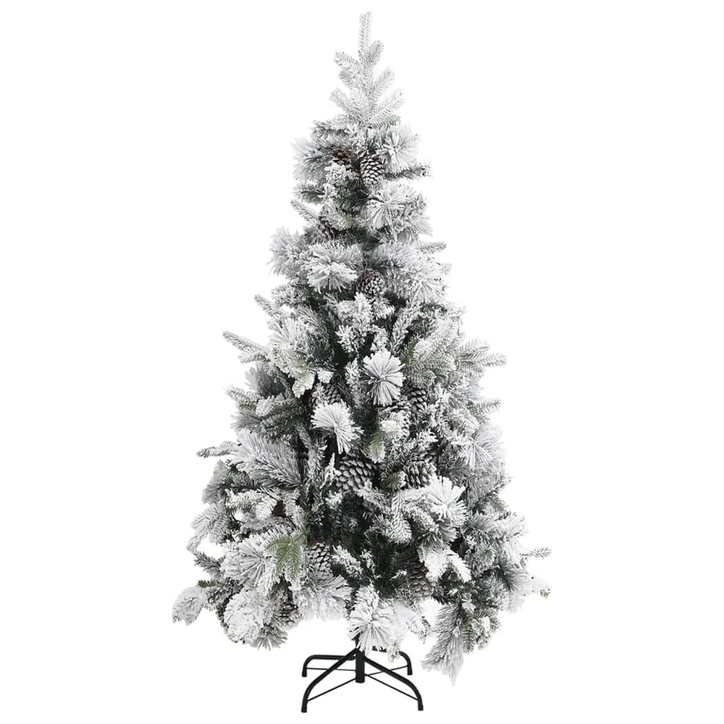 Kerstboom met dennenappels en sneeuw 225 cm PVC en PE is nu te koop bij PeponiXL, paradijselijk wonen!