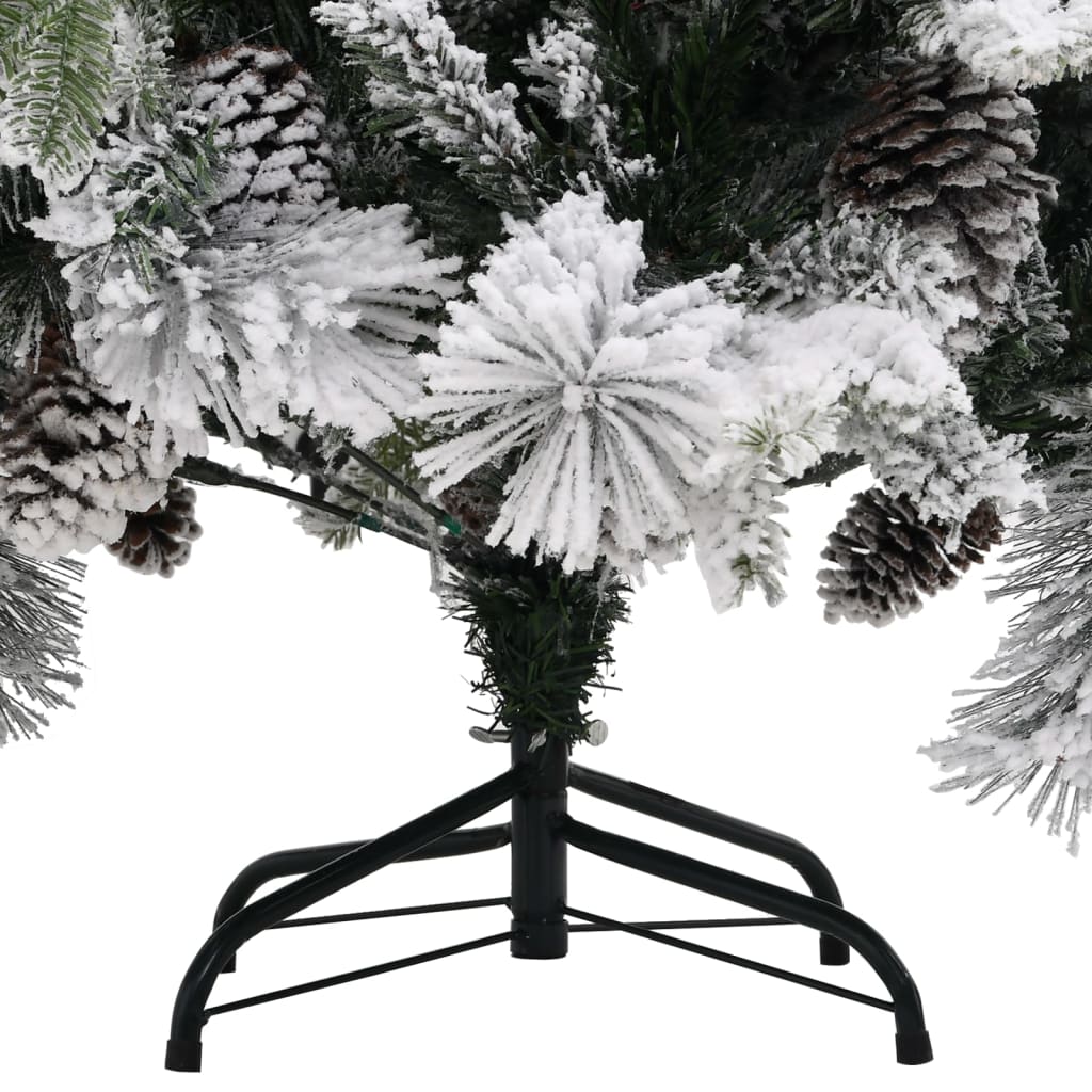 Kerstboom met dennenappels en sneeuw 225 cm PVC en PE is nu te koop bij PeponiXL, paradijselijk wonen!