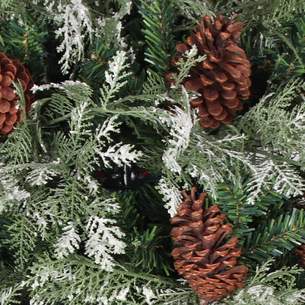 Kerstboom met dennenappels 195 cm PVC en PE groen en wit is nu te koop bij PeponiXL, paradijselijk wonen!