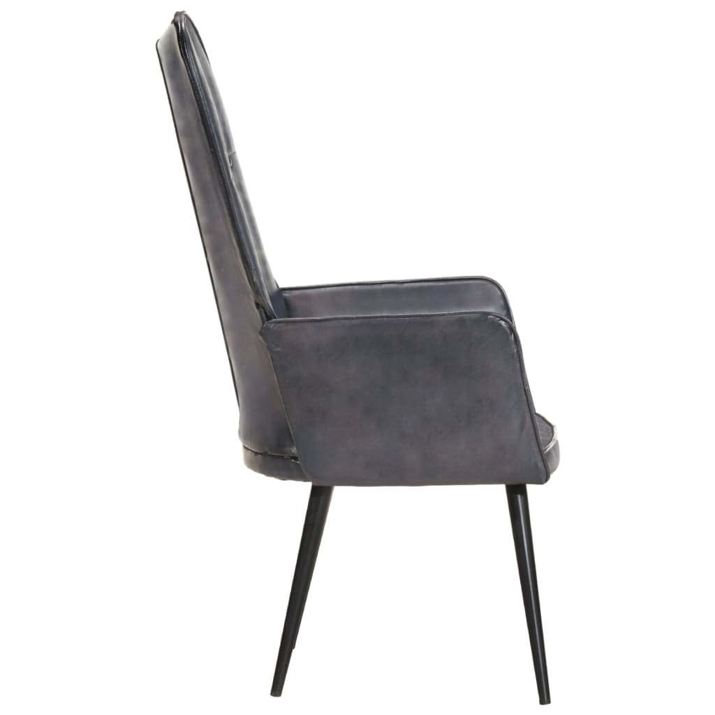 Fauteuil echt leer grijs is nu te koop bij PeponiXL, paradijselijk wonen!