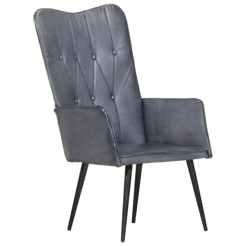 Fauteuil echt leer grijs is nu te koop bij PeponiXL, paradijselijk wonen!