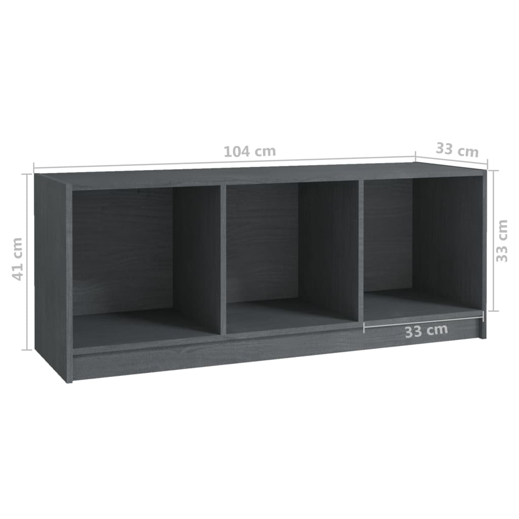 Tv-meubel 104x33x41 cm massief grenenhout grijs is nu te koop bij PeponiXL, paradijselijk wonen!
