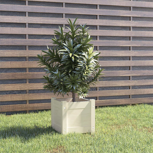 Plantenbak 31x31x31 cm massief grenenhout wit is nu te koop bij PeponiXL, paradijselijk wonen!