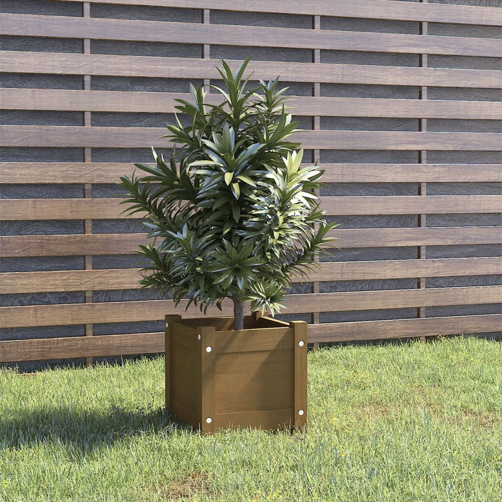 Plantenbak 31x31x31 cm massief grenenhout honingbruin is nu te koop bij PeponiXL, paradijselijk wonen!