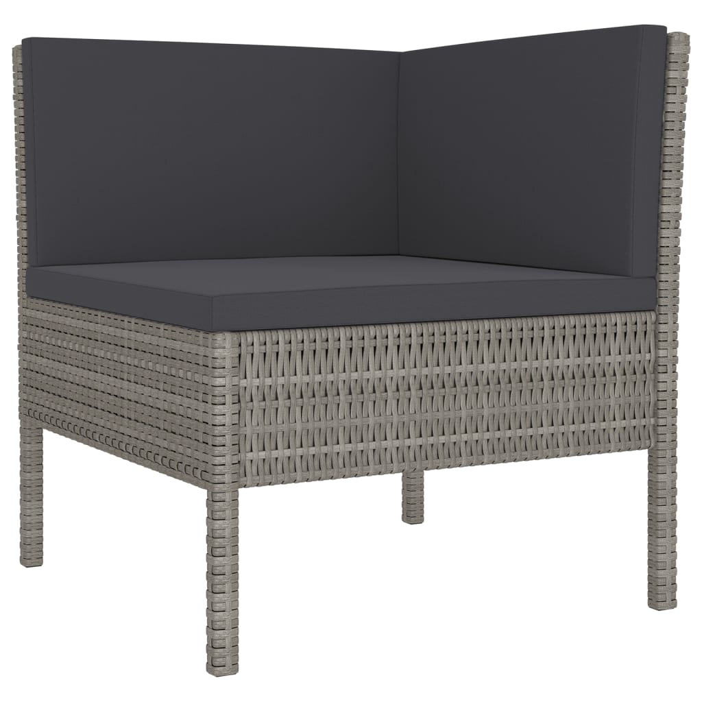 5-delige Loungeset met kussens poly rattan grijs is nu te koop bij PeponiXL, paradijselijk wonen!