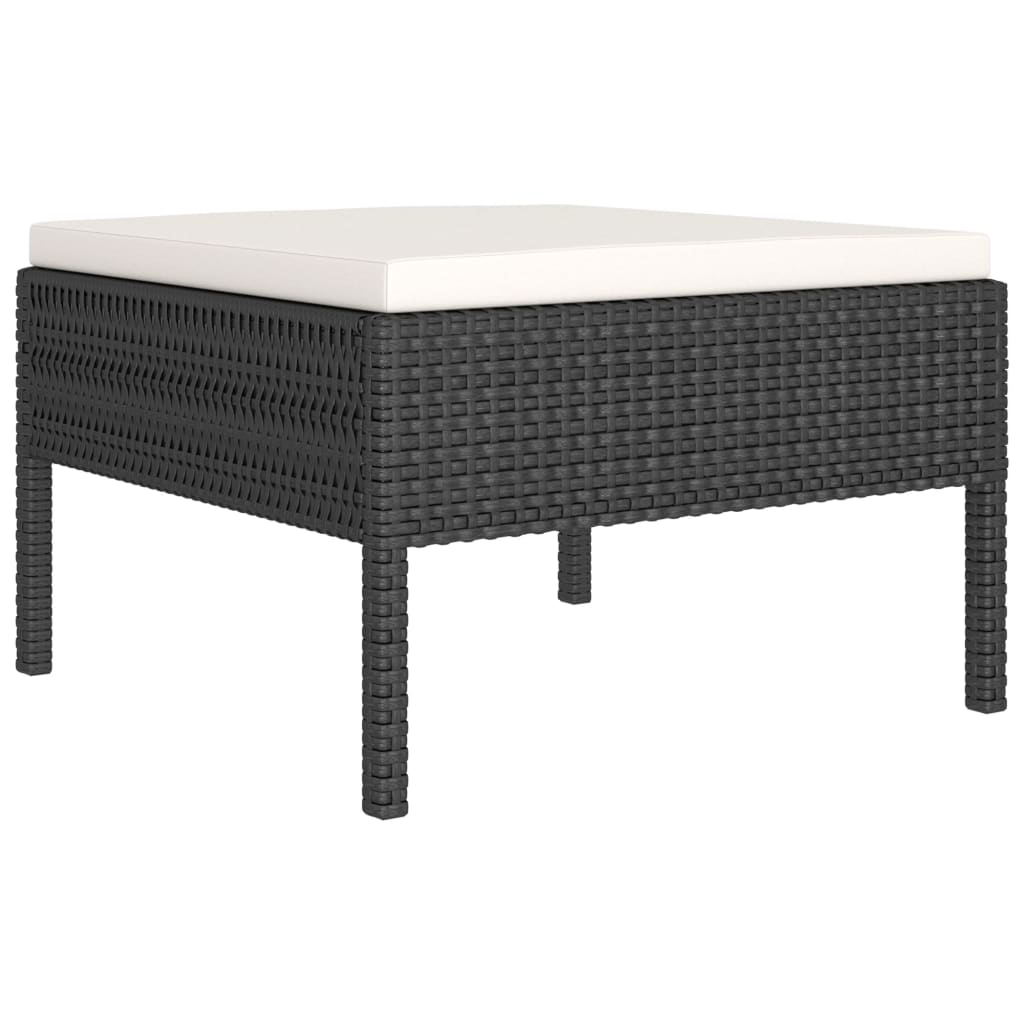 5-delige Loungeset met kussens poly rattan zwart is nu te koop bij PeponiXL, paradijselijk wonen!