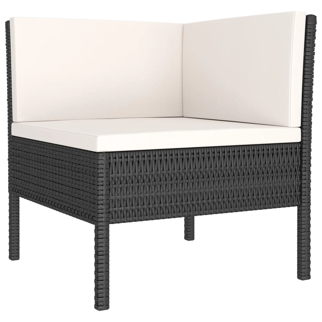 6-delige Loungeset met kussens poly rattan zwart is nu te koop bij PeponiXL, paradijselijk wonen!