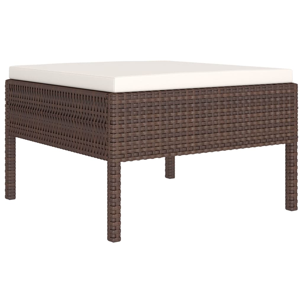 7-delige Loungeset met kussens poly rattan bruin is nu te koop bij PeponiXL, paradijselijk wonen!
