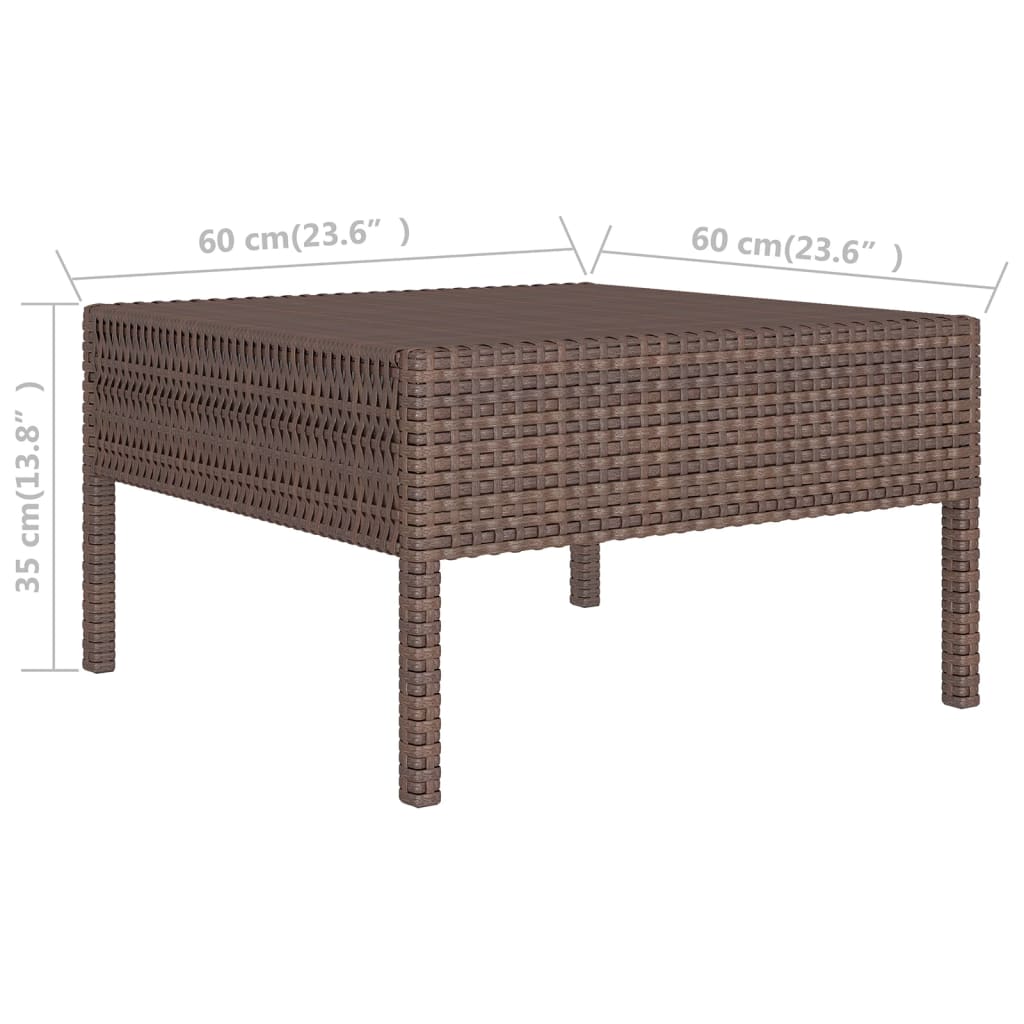 7-delige Loungeset met kussens poly rattan bruin is nu te koop bij PeponiXL, paradijselijk wonen!