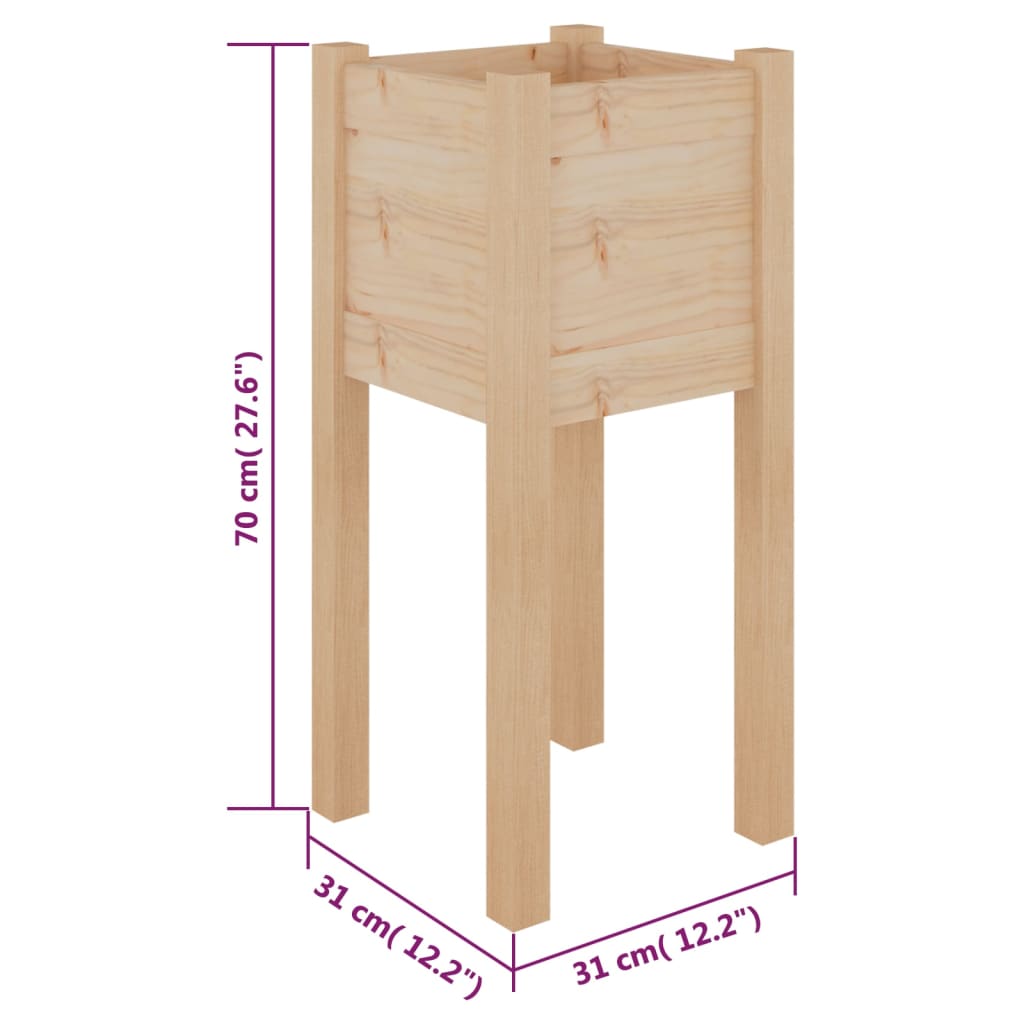 Plantenbakken 2 st 31x31x70 cm massief grenenhout is nu te koop bij PeponiXL, paradijselijk wonen!