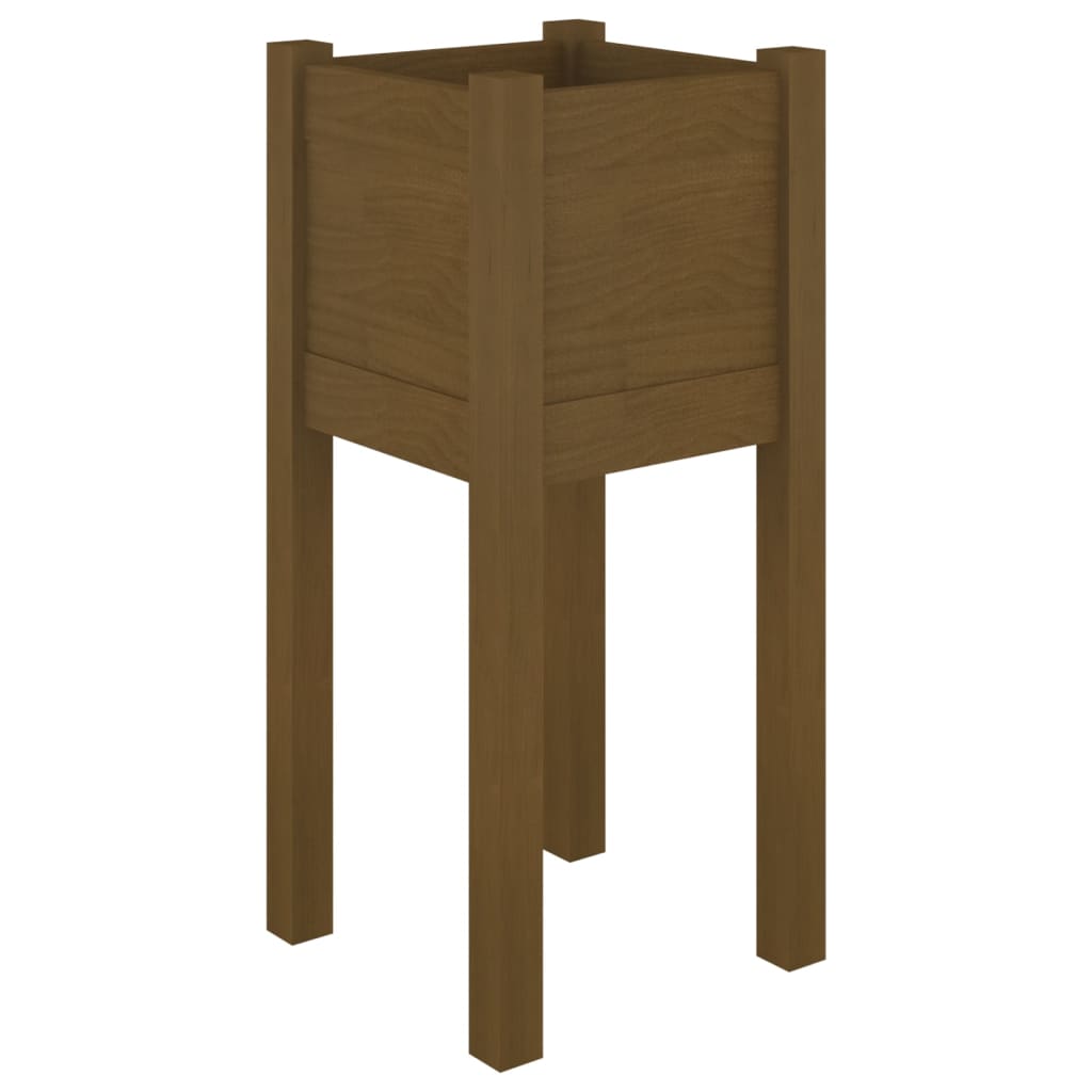 Plantenbak 31x31x70 cm massief grenenhout honingbruin is nu te koop bij PeponiXL, paradijselijk wonen!