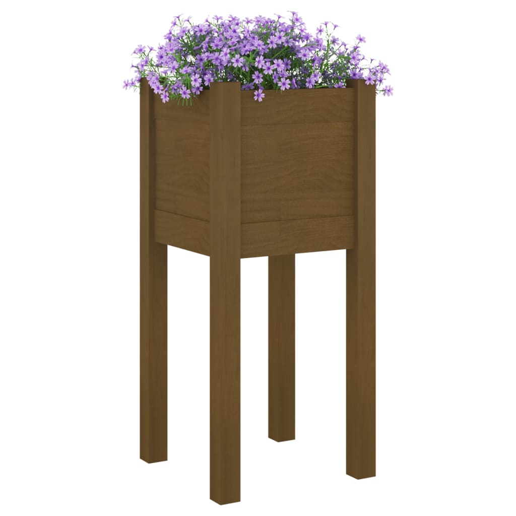 Plantenbak 31x31x70 cm massief grenenhout honingbruin is nu te koop bij PeponiXL, paradijselijk wonen!