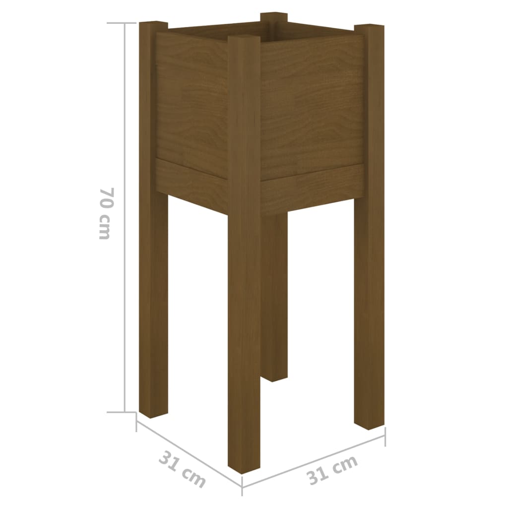 Plantenbak 31x31x70 cm massief grenenhout honingbruin is nu te koop bij PeponiXL, paradijselijk wonen!