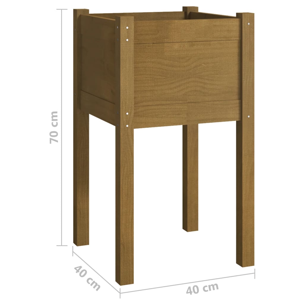 Plantenbak 40x40x70 cm massief grenenhout honingbruin is nu te koop bij PeponiXL, paradijselijk wonen!