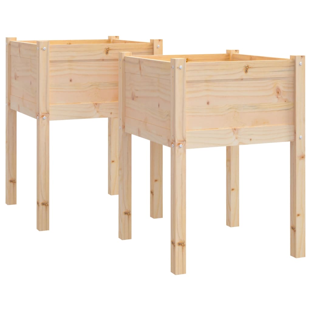 Plantenbakken 2 st 50x50x70 cm massief grenenhout is nu te koop bij PeponiXL, paradijselijk wonen!