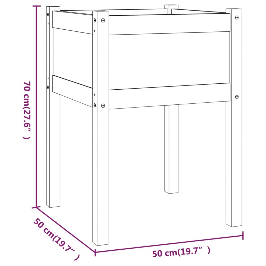 Plantenbakken 2 st 50x50x70 cm massief grenenhout is nu te koop bij PeponiXL, paradijselijk wonen!