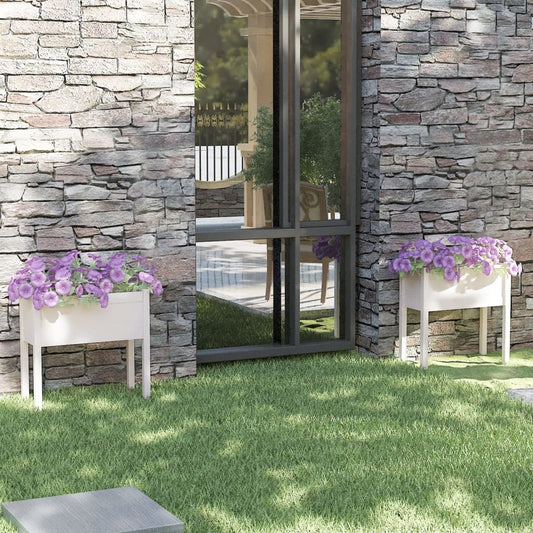 Plantenbakken 2 st 70x31x70 cm massief grenenhout wit is nu te koop bij PeponiXL, paradijselijk wonen!