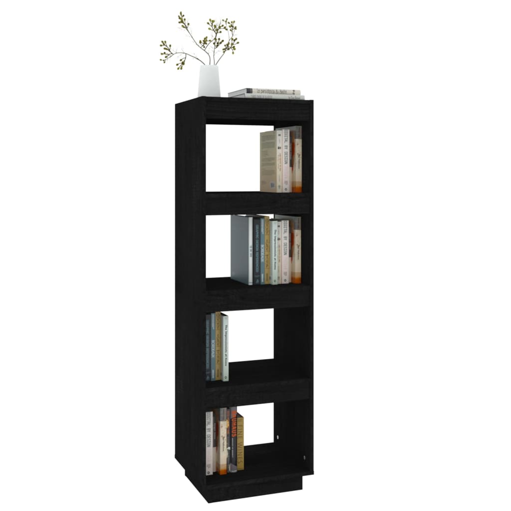 Boekenkast/kamerscherm 40x35x135 cm massief grenenhout zwart is nu te koop bij PeponiXL, paradijselijk wonen!