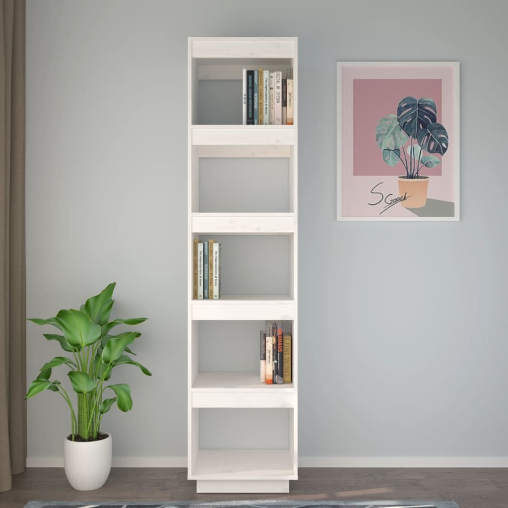 Boekenkast/kamerscherm 40x35x167 cm massief grenenhout wit is nu te koop bij PeponiXL, paradijselijk wonen!