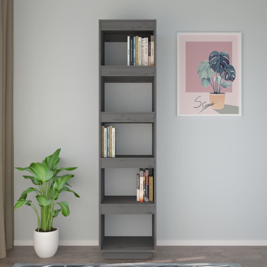 Boekenkast/kamerscherm 40x35x167 cm massief grenenhout grijs is nu te koop bij PeponiXL, paradijselijk wonen!