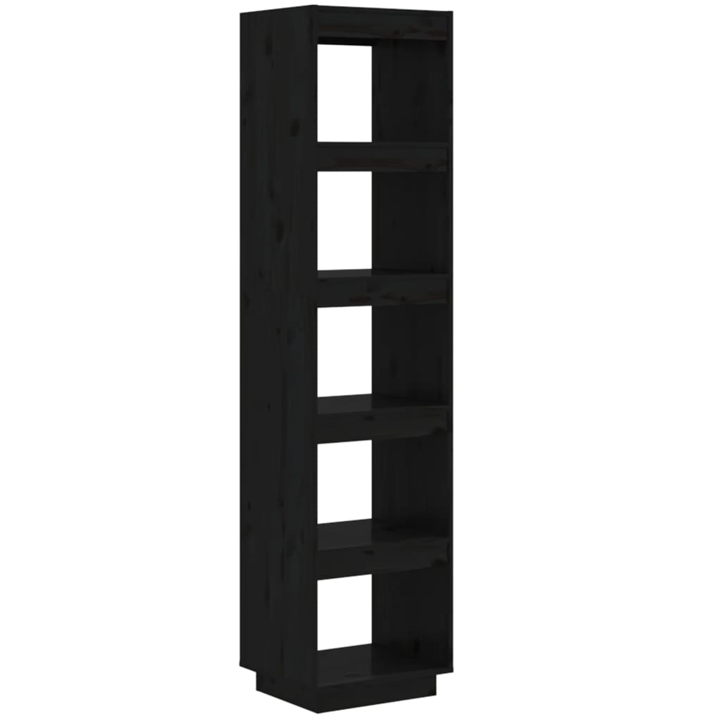 Boekenkast/kamerscherm 40x35x167 cm massief grenenhout zwart is nu te koop bij PeponiXL, paradijselijk wonen!