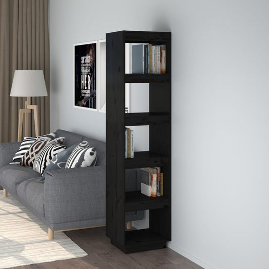 Boekenkast/kamerscherm 40x35x167 cm massief grenenhout zwart is nu te koop bij PeponiXL, paradijselijk wonen!