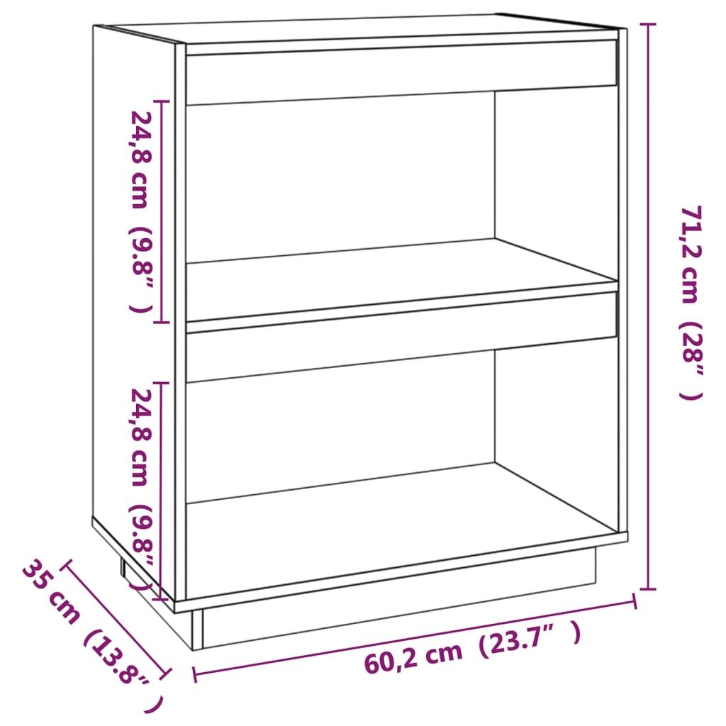 Boekenkast 60x35x71 cm massief grenenhout honingbruin is nu te koop bij PeponiXL, paradijselijk wonen!