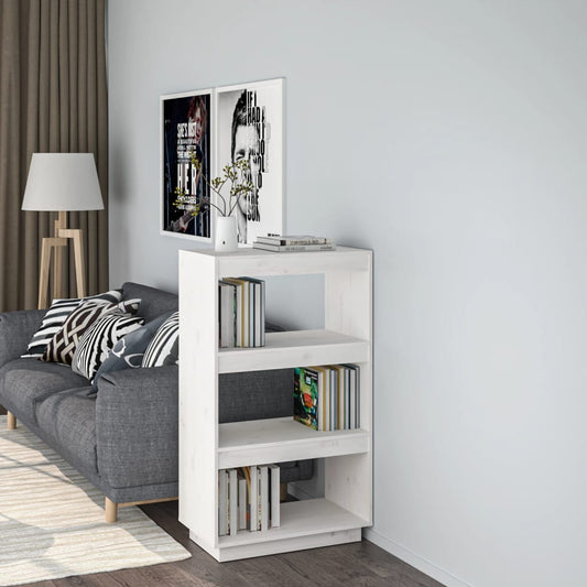 Boekenkast/kamerscherm 60x35x103 cm massief grenenhout wit is nu te koop bij PeponiXL, paradijselijk wonen!