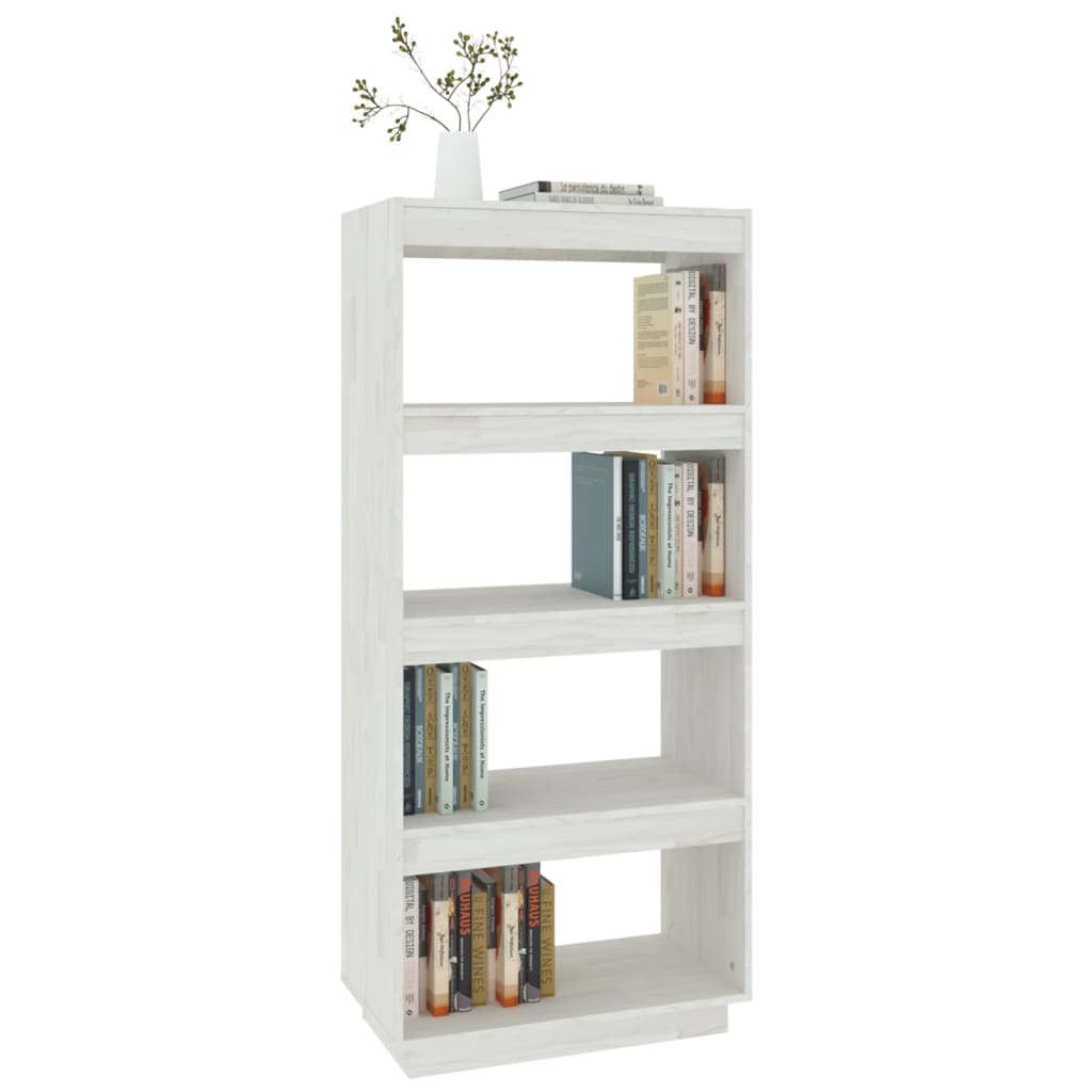 Boekenkast/kamerscherm 60x35x135 cm massief grenenhout wit is nu te koop bij PeponiXL, paradijselijk wonen!