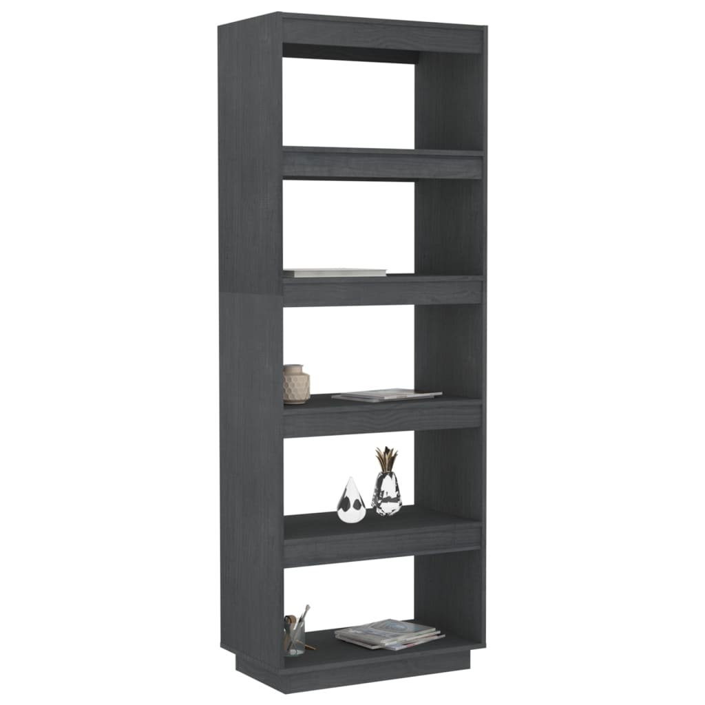Boekenkast/kamerscherm 60x35x167 cm massief grenenhout grijs is nu te koop bij PeponiXL, paradijselijk wonen!