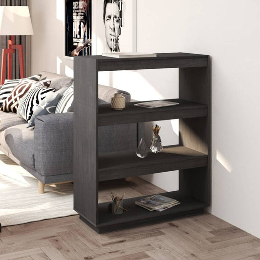 Boekenkast/kamerscherm 80x35x103 cm massief grenenhout grijs is nu te koop bij PeponiXL, paradijselijk wonen!