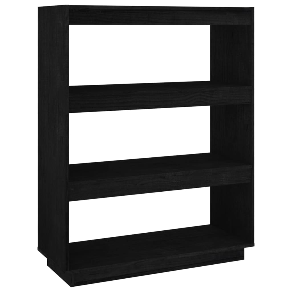 Boekenkast/kamerscherm 80x35x103 cm massief grenenhout zwart is nu te koop bij PeponiXL, paradijselijk wonen!