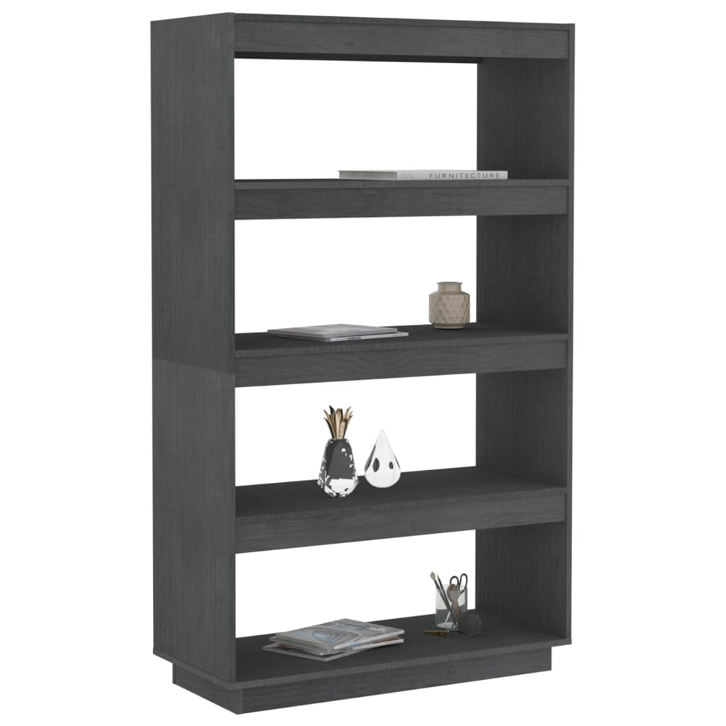 Boekenkast/kamerscherm 80x35x135 cm massief grenenhout grijs is nu te koop bij PeponiXL, paradijselijk wonen!