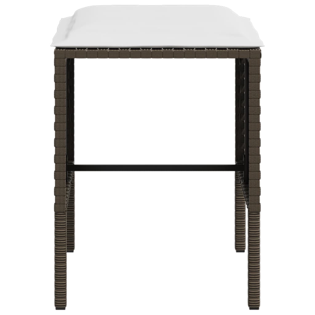 5-delige Loungeset met kussens L-vormig poly rattan bruin is nu te koop bij PeponiXL, paradijselijk wonen!