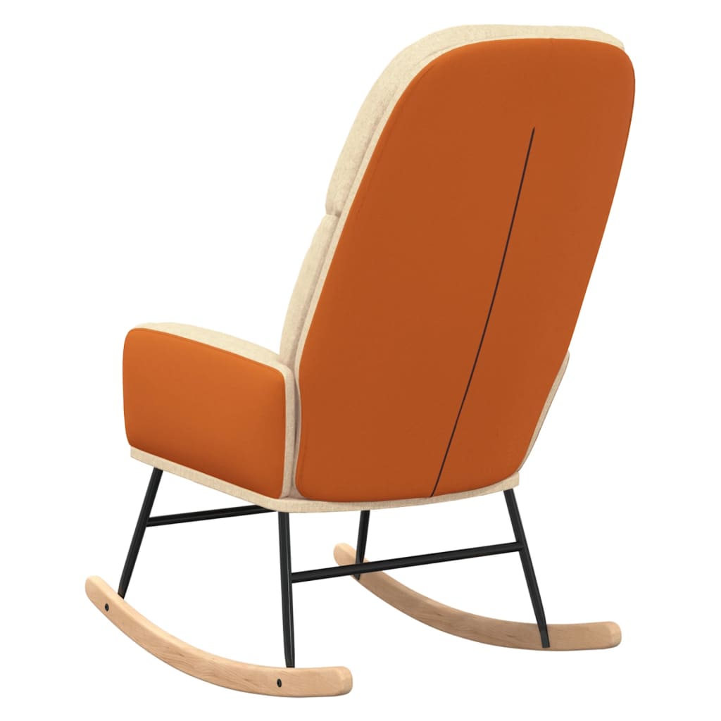Schommelstoel stof crèmewit is nu te koop bij PeponiXL, paradijselijk wonen!