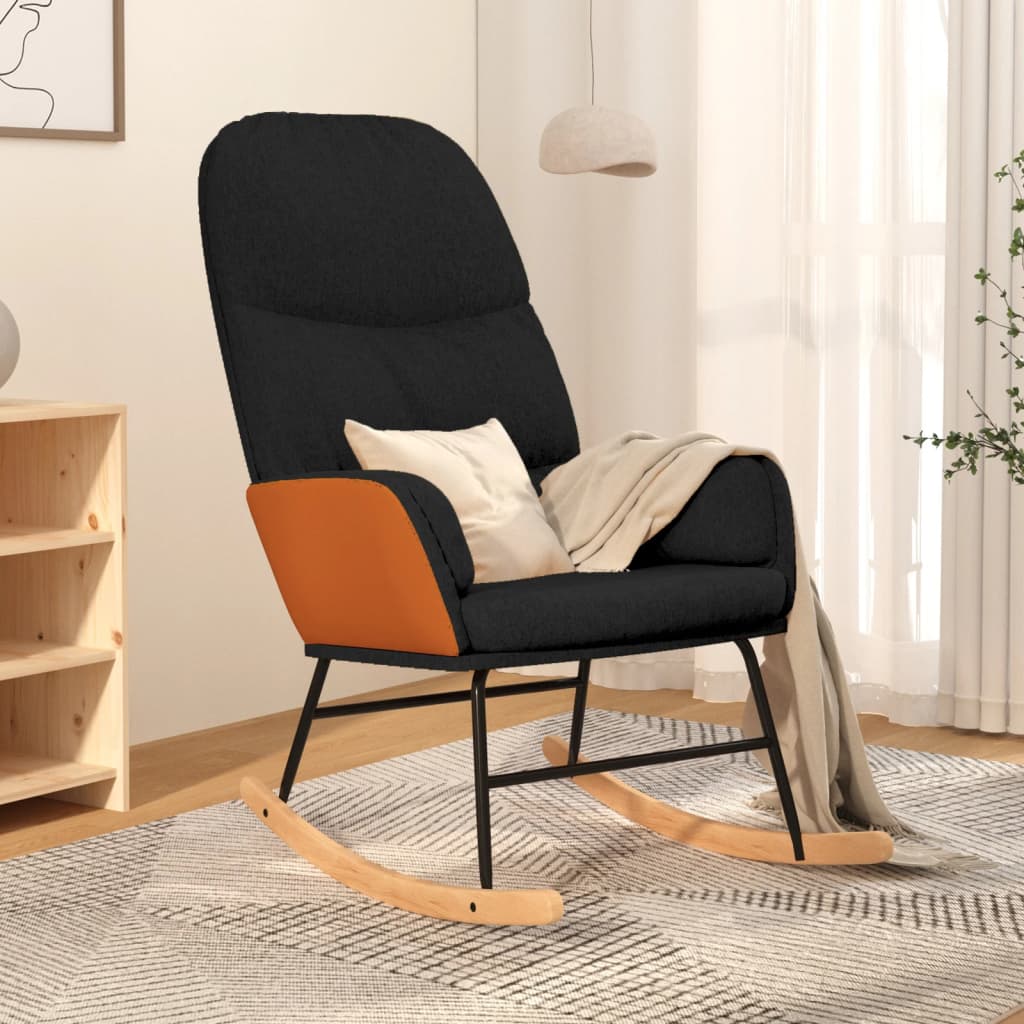 Schommelstoel stof zwart is nu te koop bij PeponiXL, paradijselijk wonen!