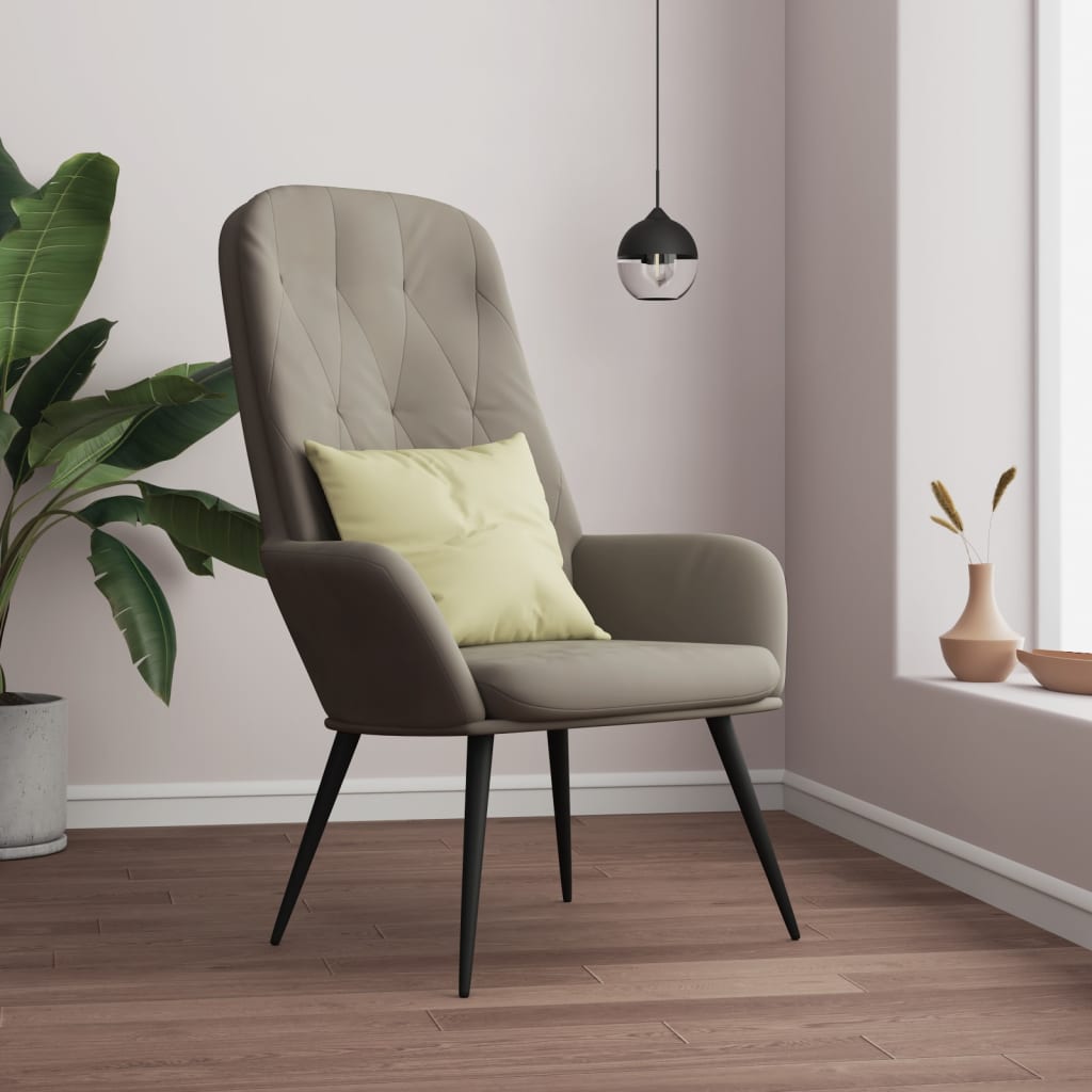 Relaxstoel fluweel lichtgrijs is nu te koop bij PeponiXL, paradijselijk wonen!