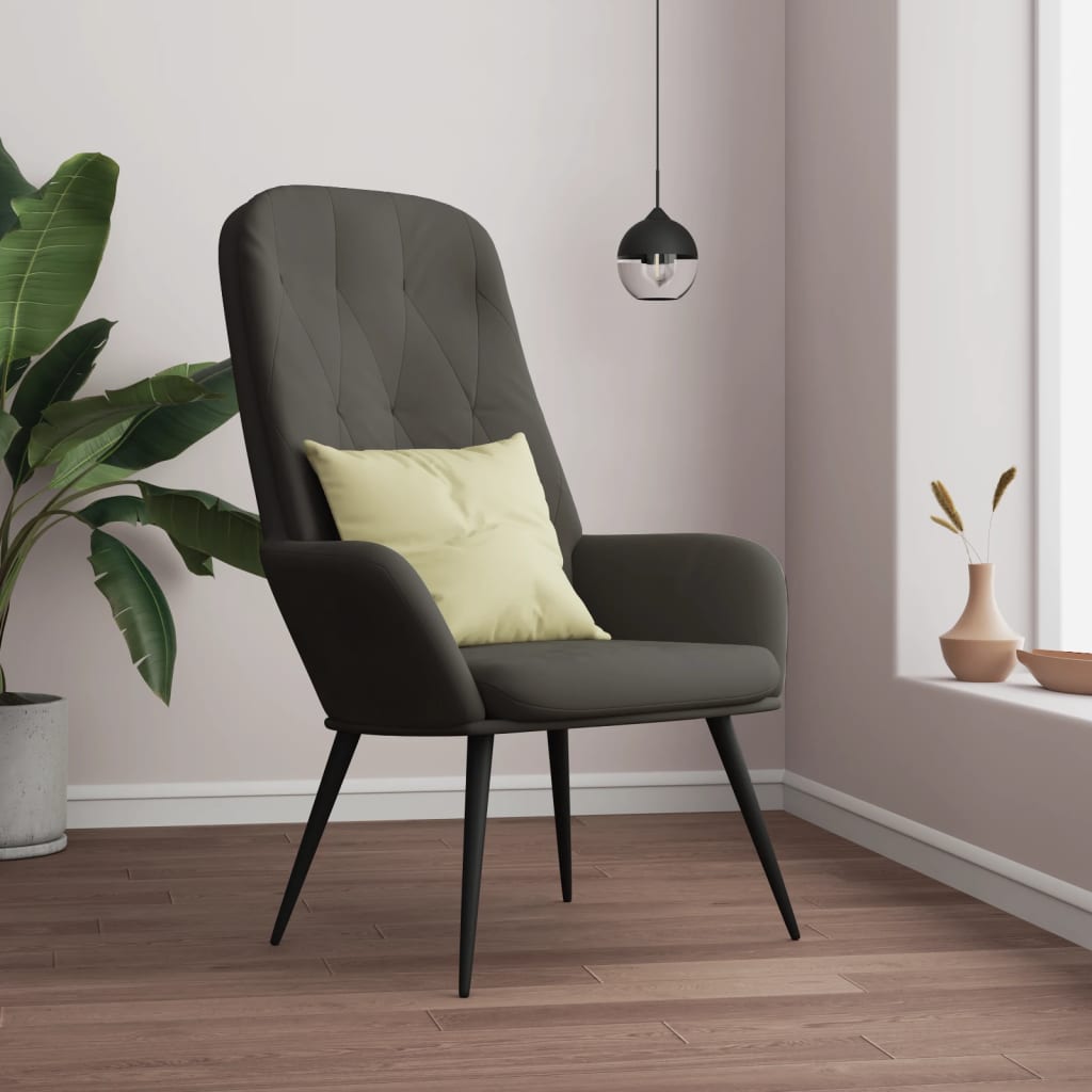Relaxstoel fluweel donkergrijs is nu te koop bij PeponiXL, paradijselijk wonen!
