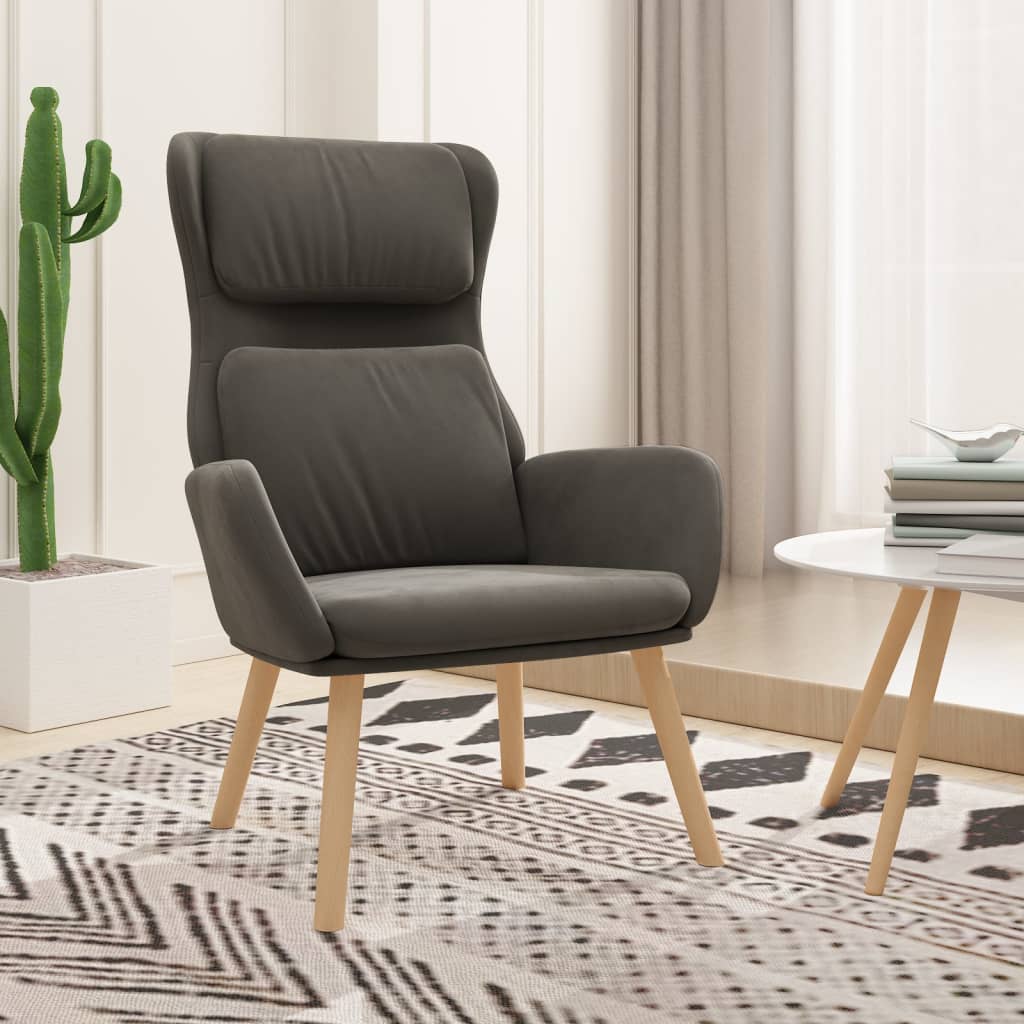 Relaxstoel fluweel donkergrijs is nu te koop bij PeponiXL, paradijselijk wonen!