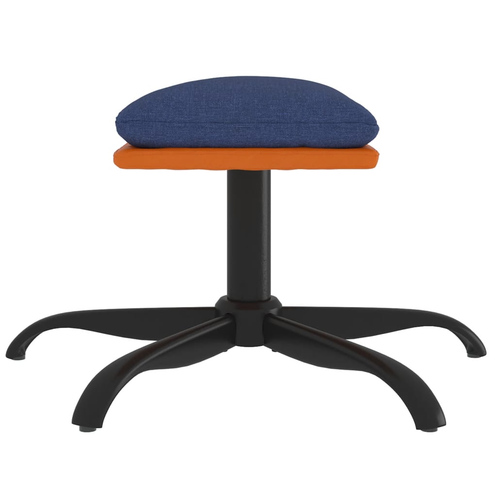 Voetenbank 60x60x36 cm stof en kunstleer blauw is nu te koop bij PeponiXL, paradijselijk wonen!