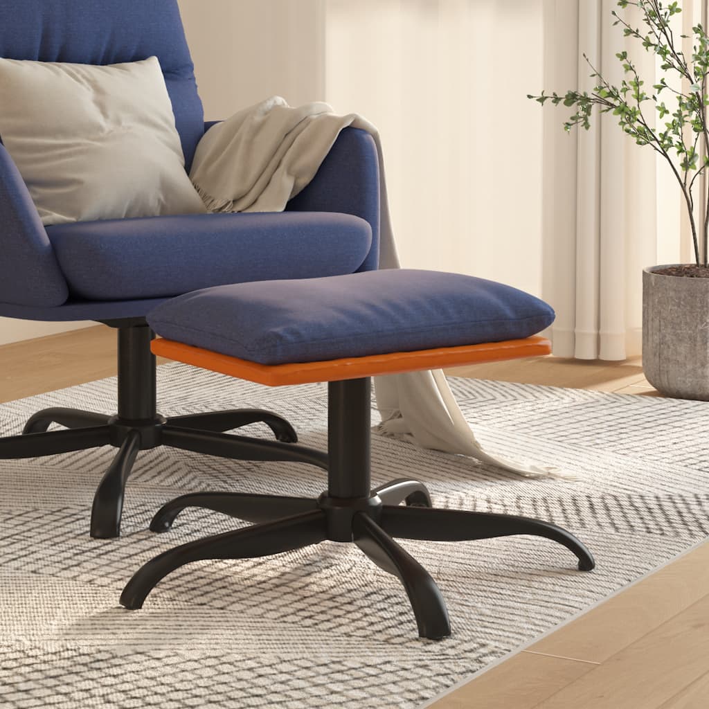 Voetenbank 60x60x36 cm stof en kunstleer blauw is nu te koop bij PeponiXL, paradijselijk wonen!