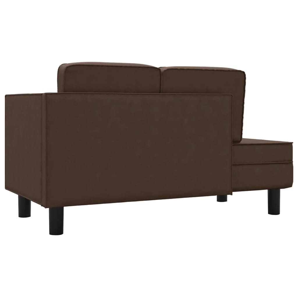 Chaise longue met kussens en bolster kunstleer bruin is nu te koop bij PeponiXL, paradijselijk wonen!